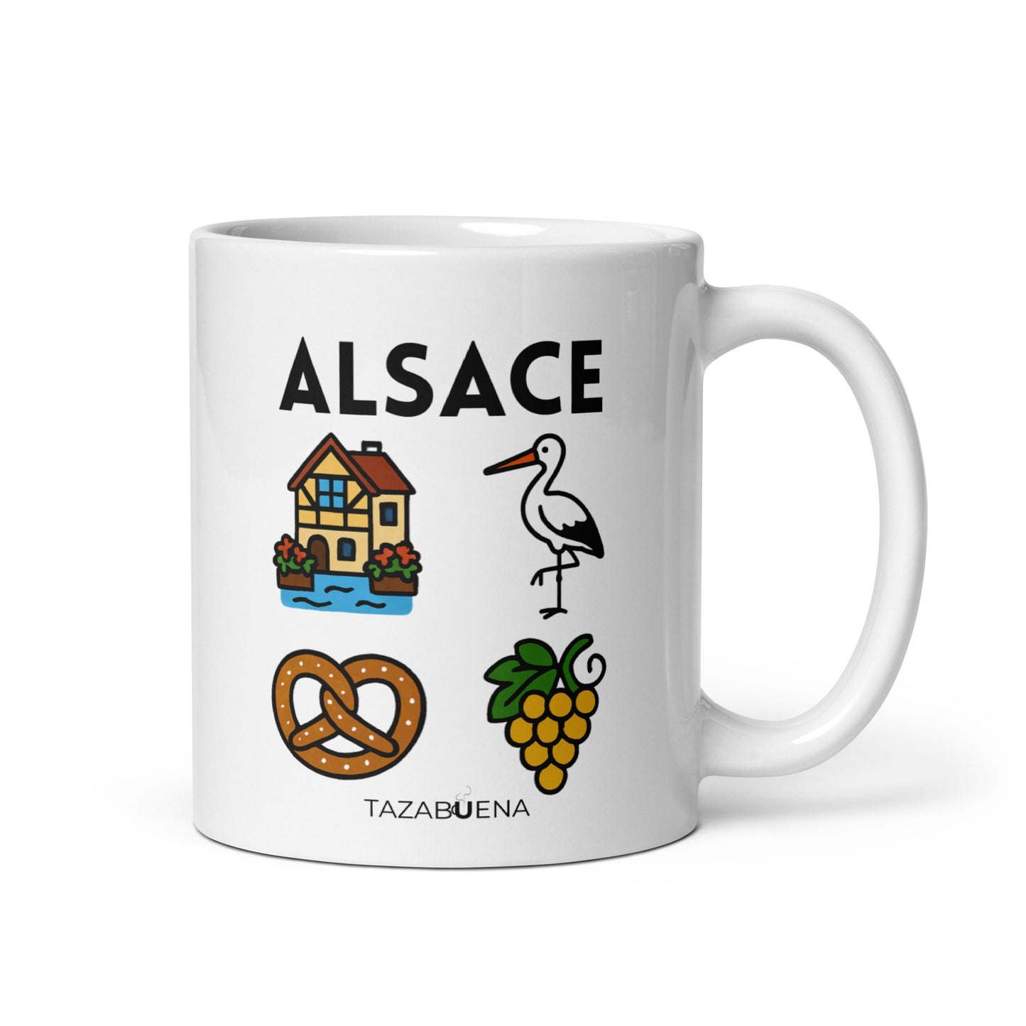 Tazas de lugares del mundo, regalos de viaje y souvenirs. Idea regalo viaje Alsacia.