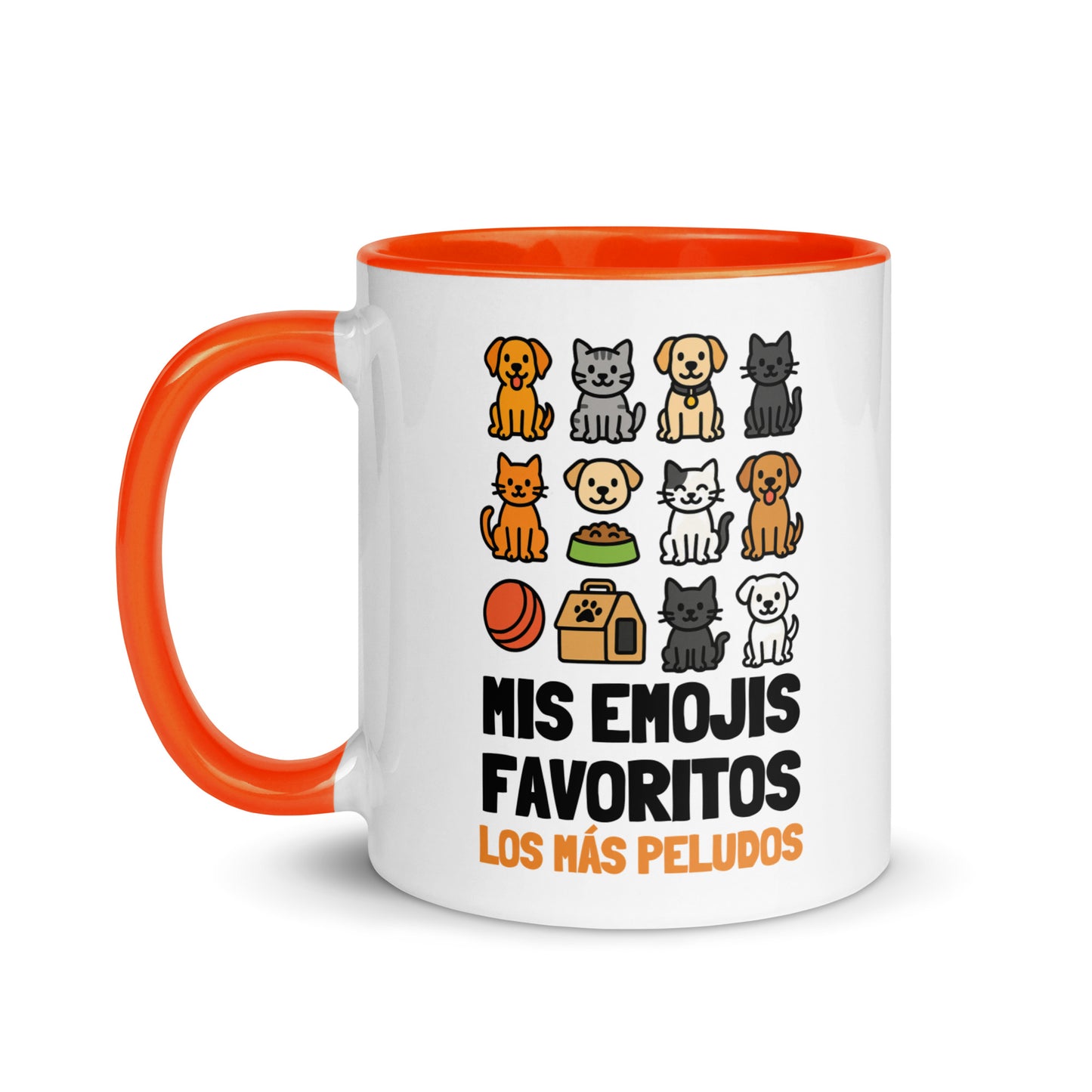 Taza con frase “Mis emojis favoritos, los más peludos”