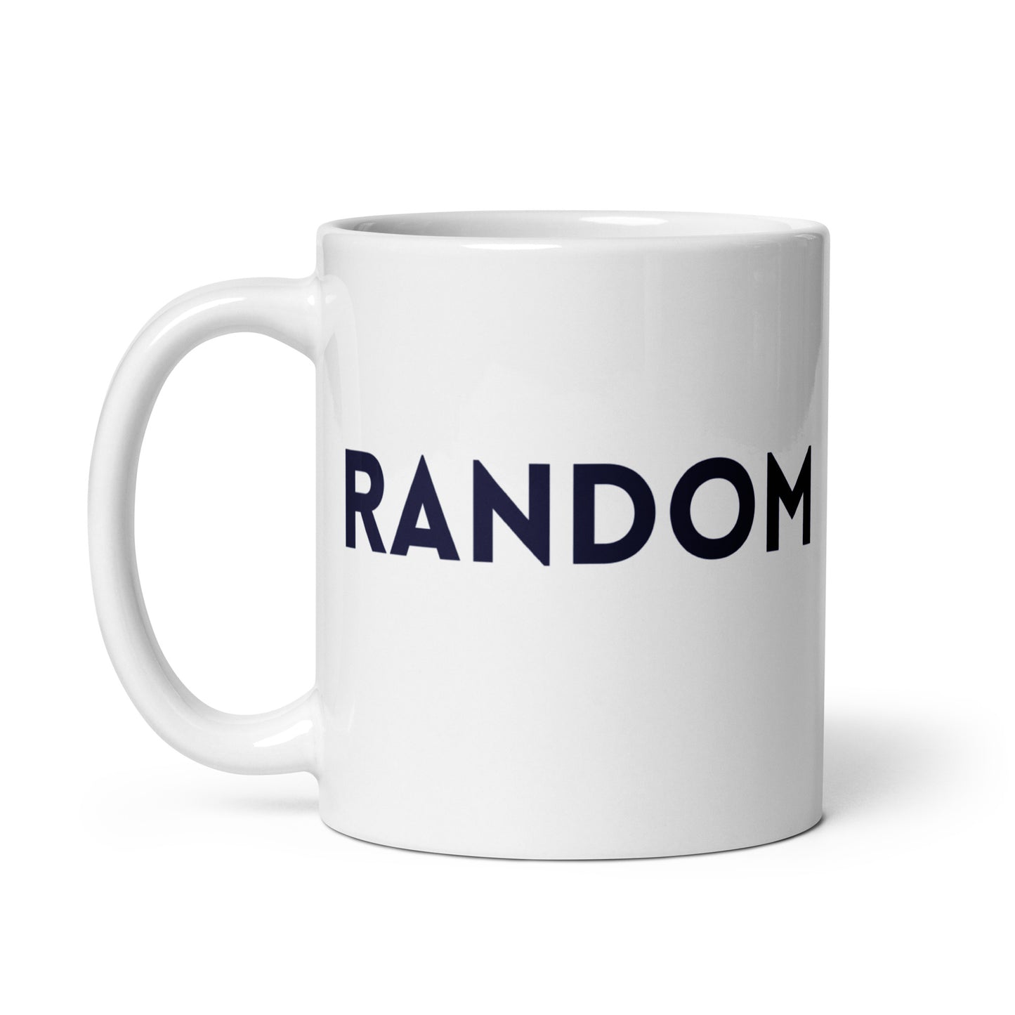 Taza con frase “Random.” para adolescentes