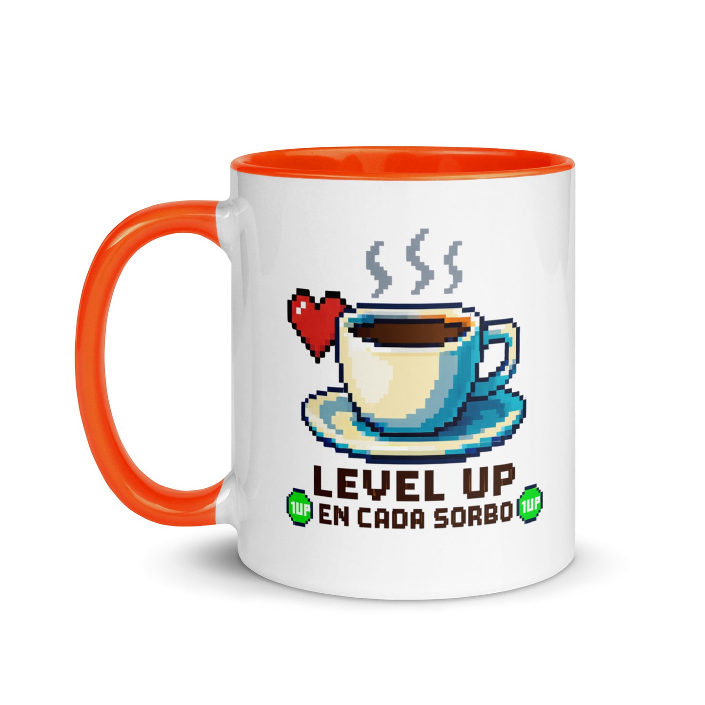 Taza con mensaje “Level up en cada sorbo” para subir de nivel