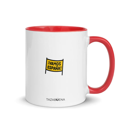 Detalle trasero colección JUEGA LA ROJA, taza exclusiva Tazabuena