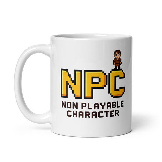 Taza con mensaje “NPC” para jugadores frikis