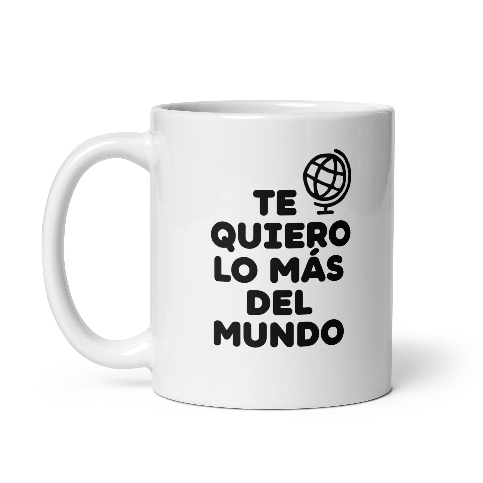 Taza con frase “Te quiero lo más del mundo” para enamorados