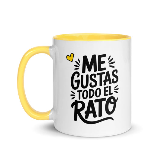 Taza con frase “Me gustas todo el rato” para enamorados