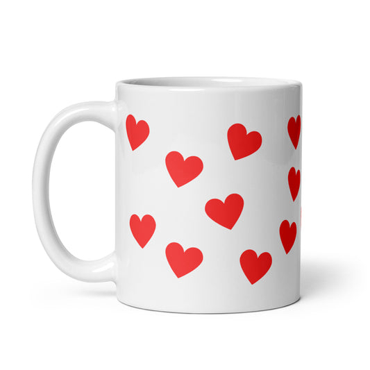 Taza con dibujos “Mil corazones” para parejas enamoradas