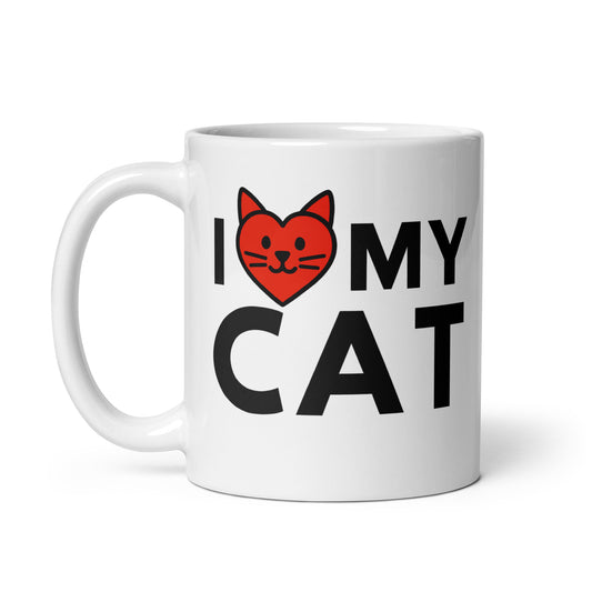 Taza con frase “I love my cat” para amantes de los gatos