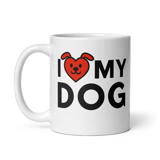 Taza con frase “I love my dog” para amantes de los perros