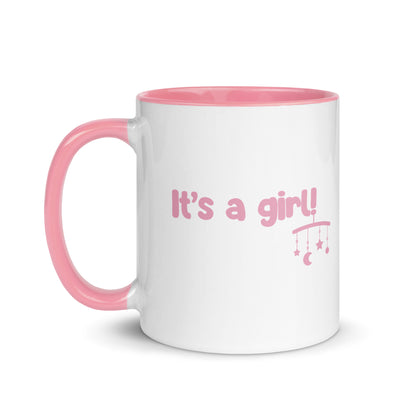 Taza con frase “It’s a girl!” para bebés recién nacidas y gender reveal