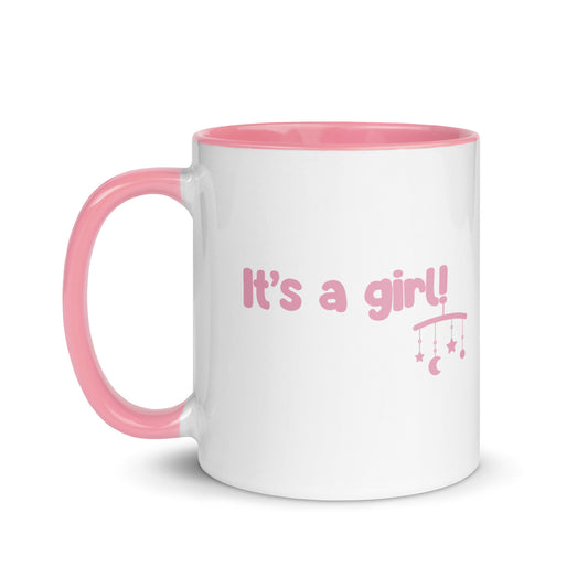 Taza con frase “It’s a girl!” para bebés recién nacidas y gender reveal