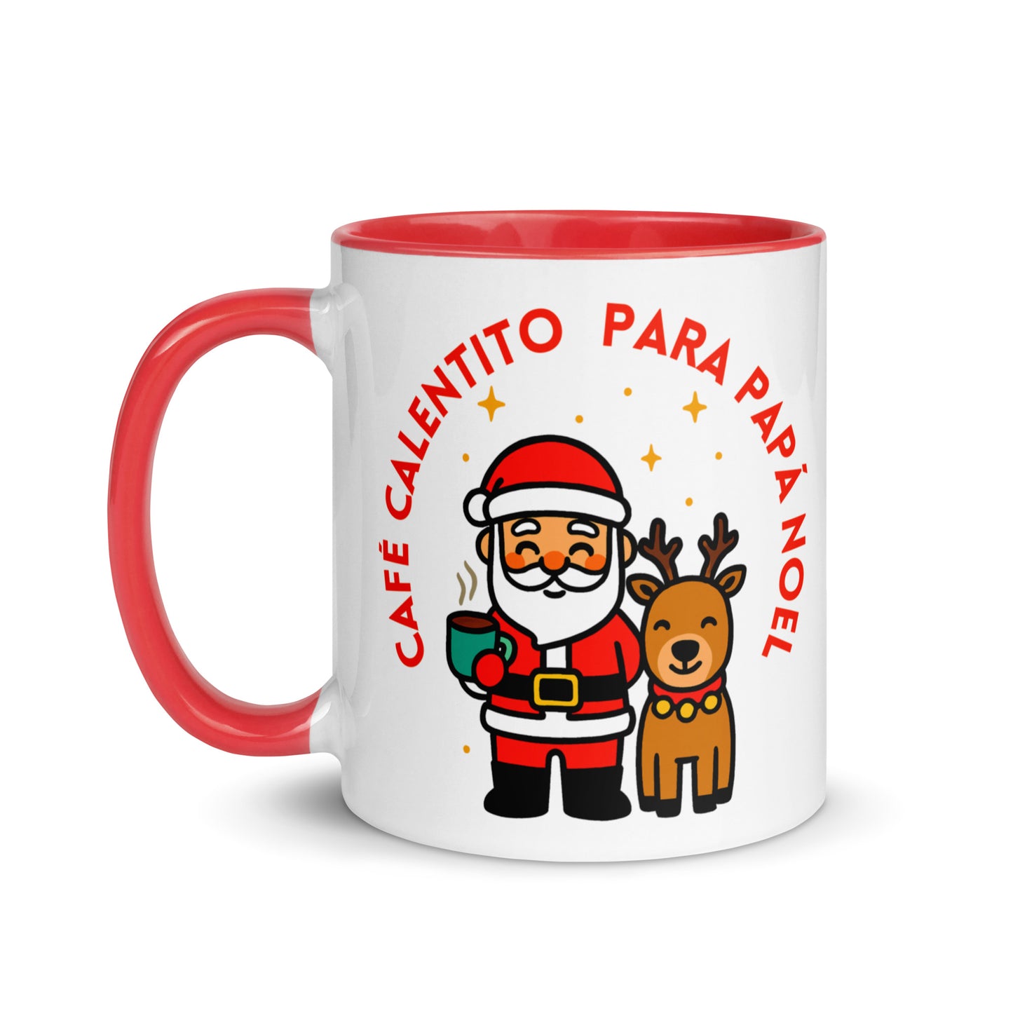 Taza con frase “Café calentito para Papá Noel” para ritual infantil de Navidad