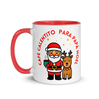 Taza con frase “Café calentito para Papá Noel” para ritual infantil de Navidad