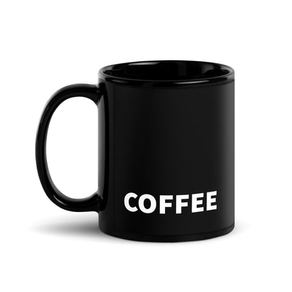 Taza con la palabra “COFFEE” en diseño minimalista