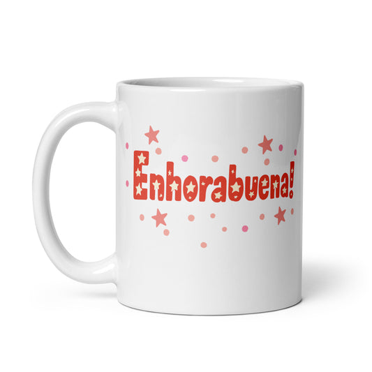 Taza con frase “Enhorabuena!” para cualquier ocasión
