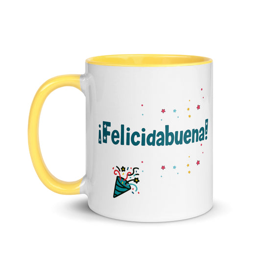 Taza con frase “¡Felicidabuena!” para celebraciones con estilo
