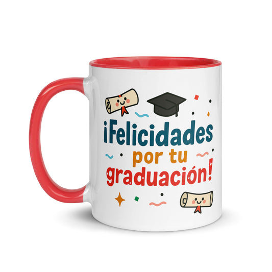 Taza con frase “¡Felicidades por tu graduación!”