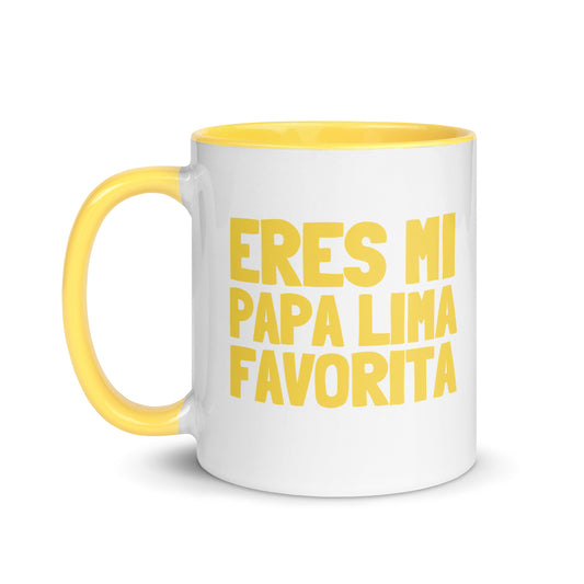 Taza con frase “Eres mi papa lima favorita” para parejas de policías