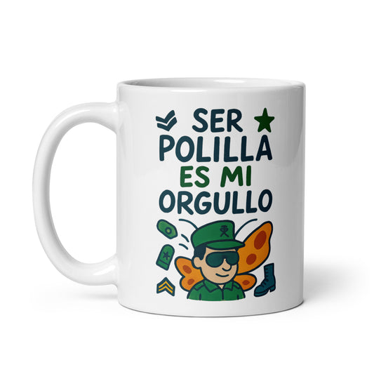 Taza con frase “Ser polilla es mi orgullo” para los que llevan la Guardia Civil en la sangre