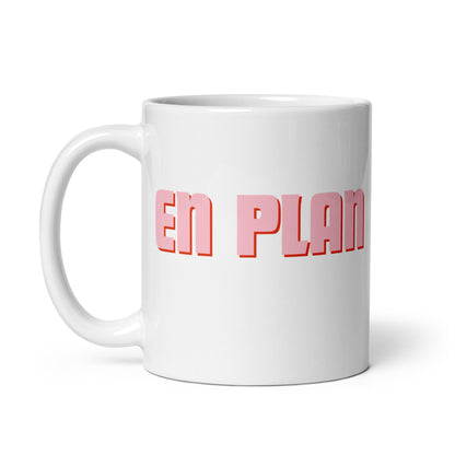 Taza con frase “En plan.” para adolescentes
