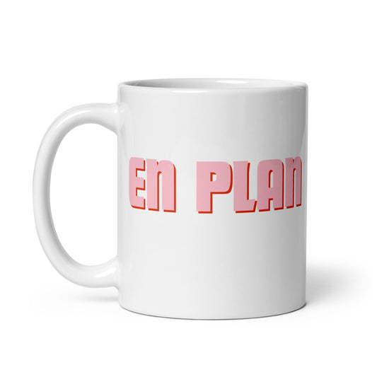 Taza con frase “En plan.” para adolescentes