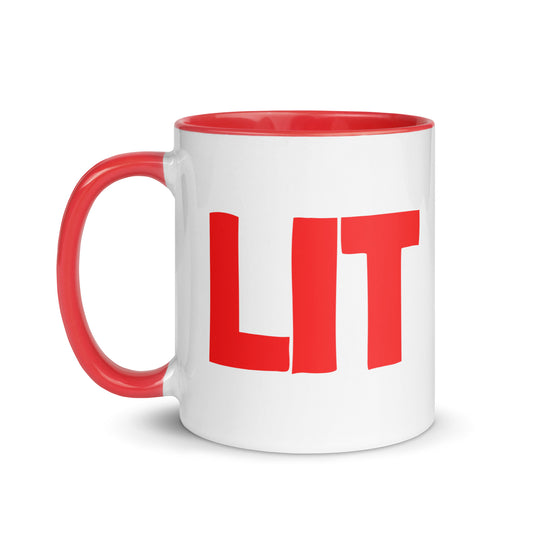 Taza con frase “Lit.” para adolescentes