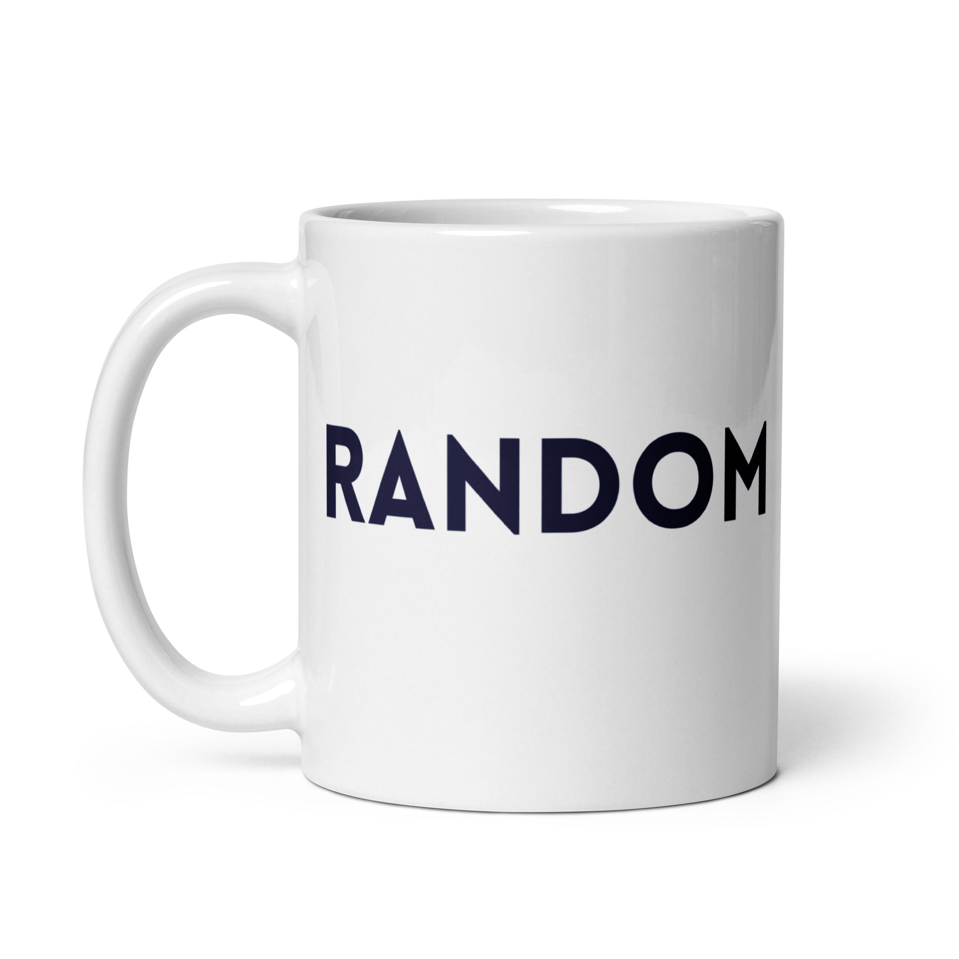 Taza con frase “Random.” para adolescentes