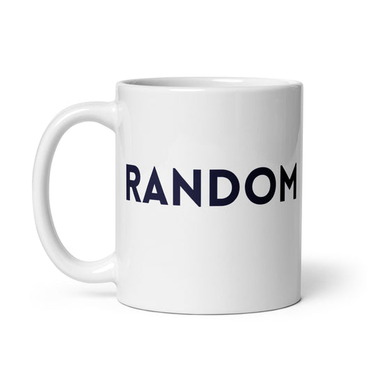 Taza con frase “Random.” para adolescentes