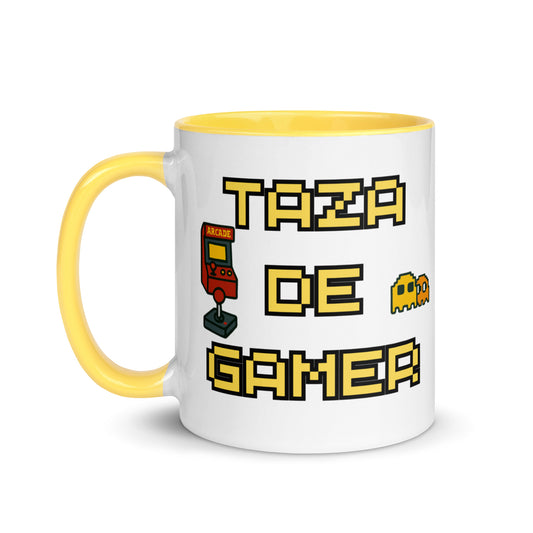 Taza con mensaje “Taza de gamer” para jugadores