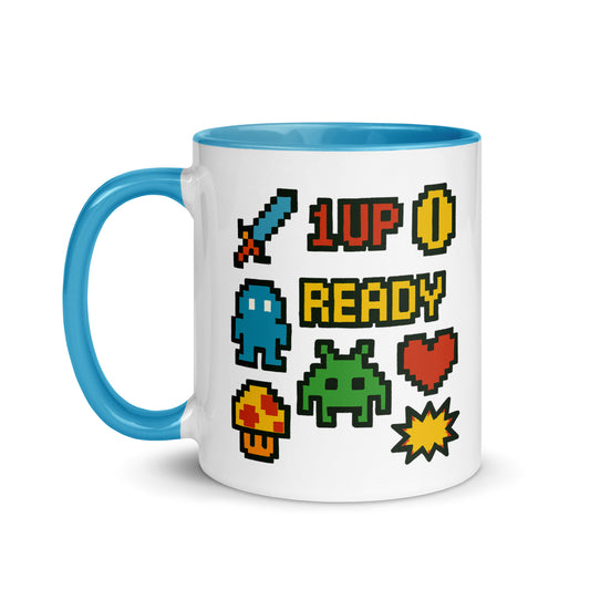 Taza con mensaje “Ready” para jugadores