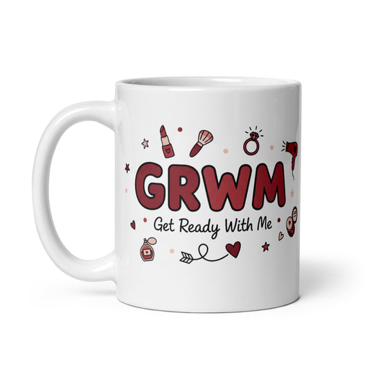 Taza con frase “GRWM Get Ready With Me” para influencers lifestyle