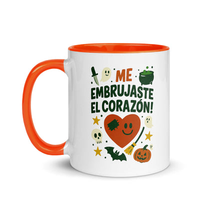 Taza con frase “Me embrujaste el corazón” para regalar en Halloween con encanto
