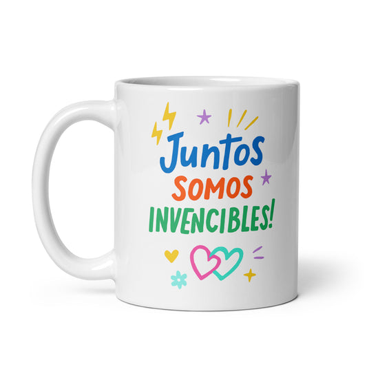 Taza con frase “Juntos somos invencibles” para regalar a amigos o pareja con complicidad