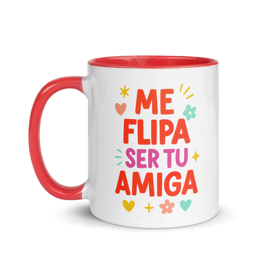 Taza con frase “Me flipa ser tu amiga” para regalar a amigas con humor y cariño