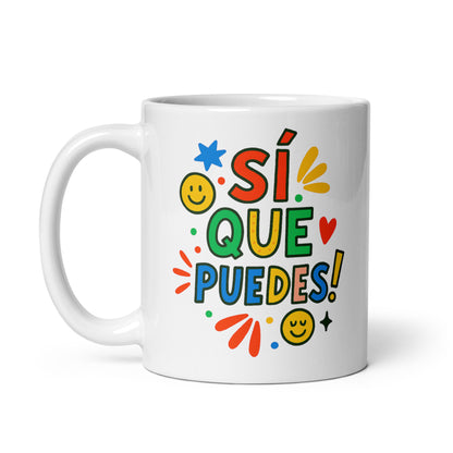Taza con frase “Sí que puedes!” para animar y motivar