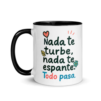 Taza con frase “Nada te turbe, nada te espante. Todo pasa” para regalar serenidad