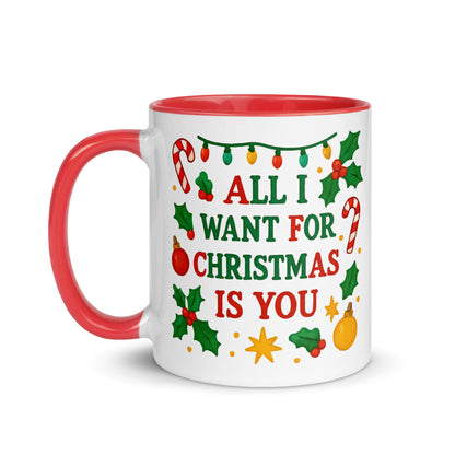 Taza con frase “All I want for Christmas is you” para regalar en Navidad con romanticismo