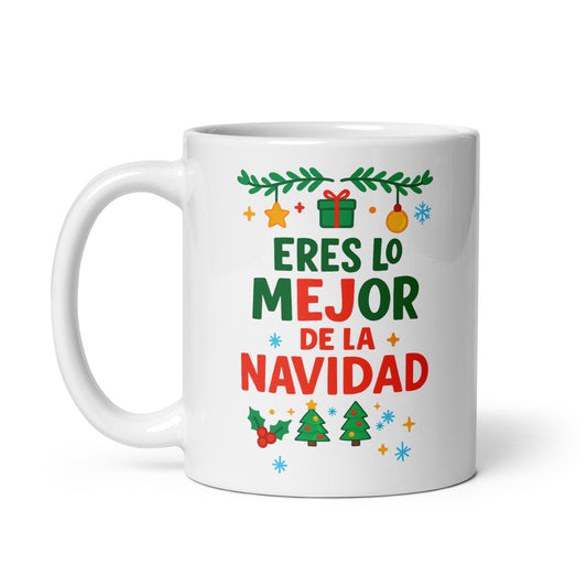 Taza con frase “Eres lo mejor de la Navidad” para regalar en Navidad con cariño