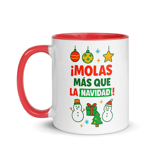 Taza con frase “¡Molas más que la Navidad!” para regalar en Navidad con estilo