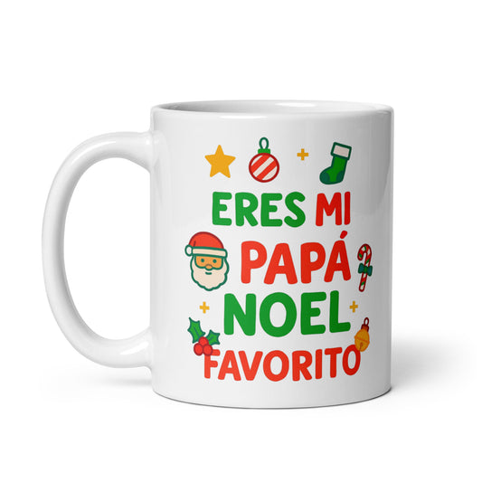 Taza con frase “Eres mi Papá Noel favorito” para regalar en Navidad