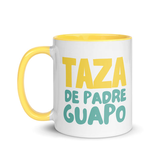 Taza regalo para papá con frase “Taza de padre guapo”