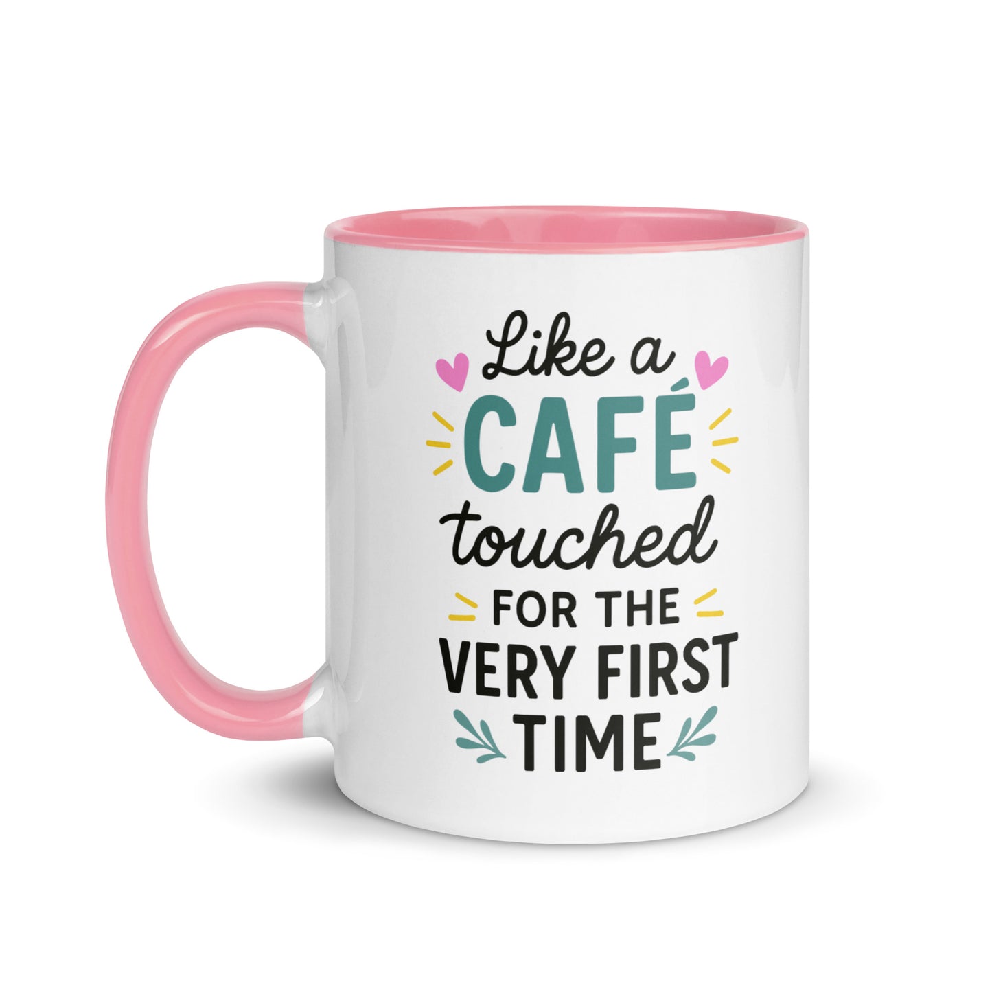 Taza con frase “Like a café, touched for the very first time” para fans del pop