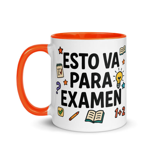 Taza con frase “Esto va para examen” para docentes