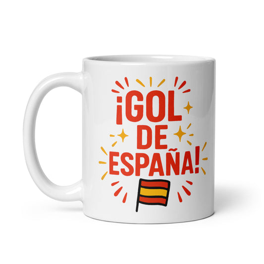 Taza con frase “¡Gol de España!” para aficionados al fútbol