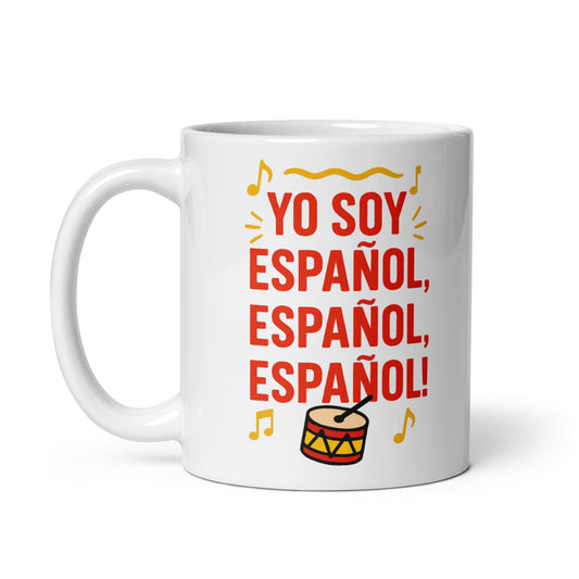 Taza con frase “Yo soy español, español, español” para hinchas