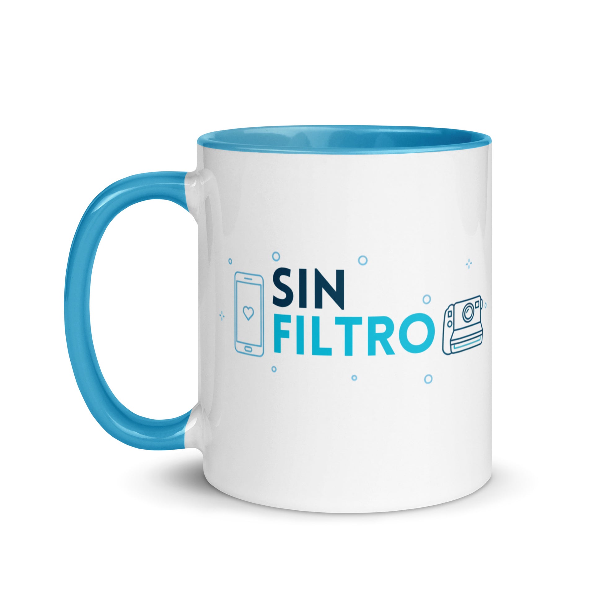 Taza con frase “Sin filtro” para influencers auténticos