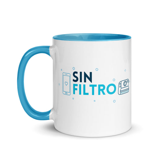 Taza con frase “Sin filtro” para influencers auténticos