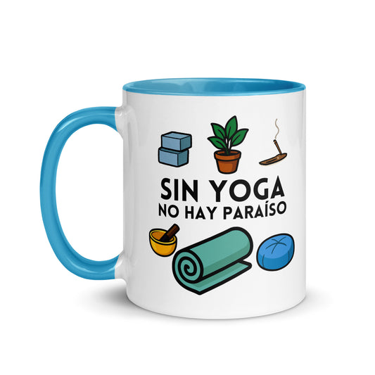 Taza con frase “Sin yoga no hay paraíso” para amantes del yoga